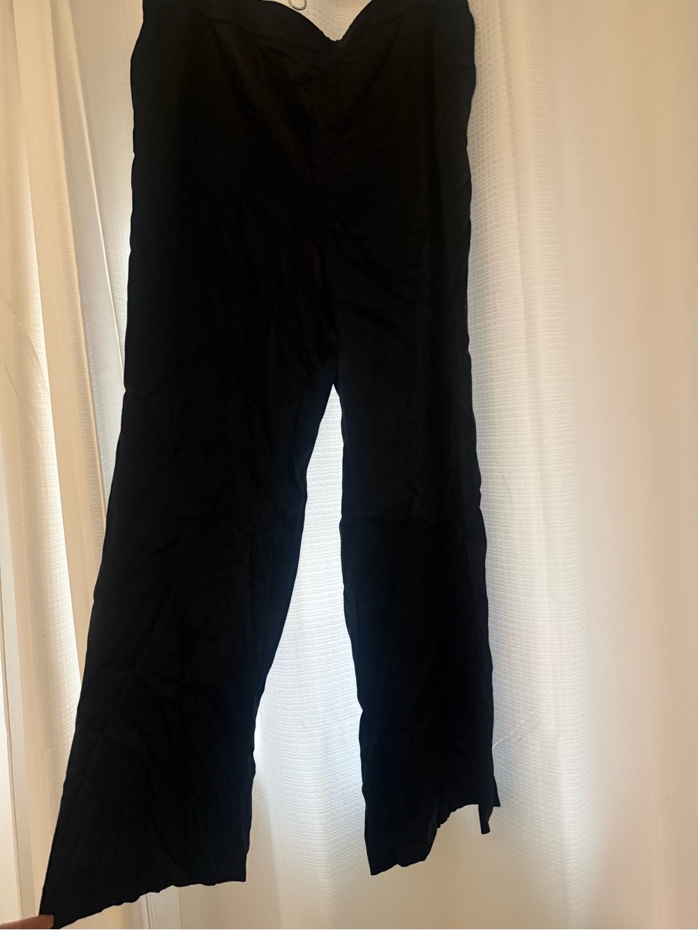 Black Wide Leg Pants madewell women’s large satin smooth